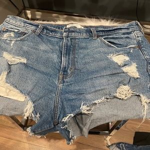 Distressed Abercrombie blue jeans